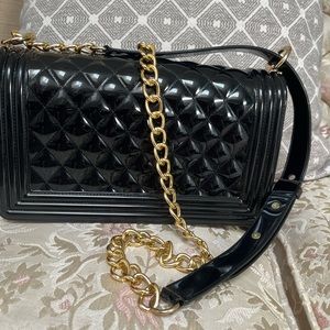 black Leather Small Handbag